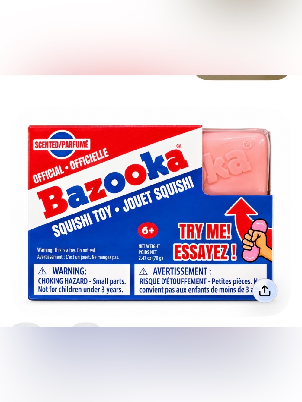 Bazooka Gum Squish Toy - Scented NWT